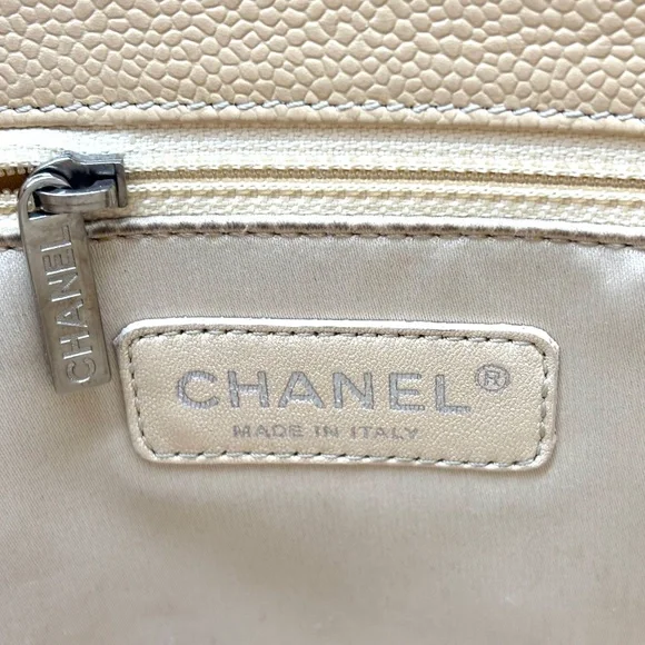 Chanel Beige Quilted Caviar Leather GST Shopper Tote - Picture 8 of 12